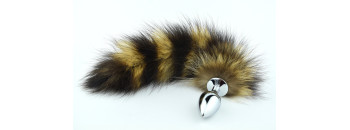 Пробка металлическая с полосатым хвостом размер S 47153-MM