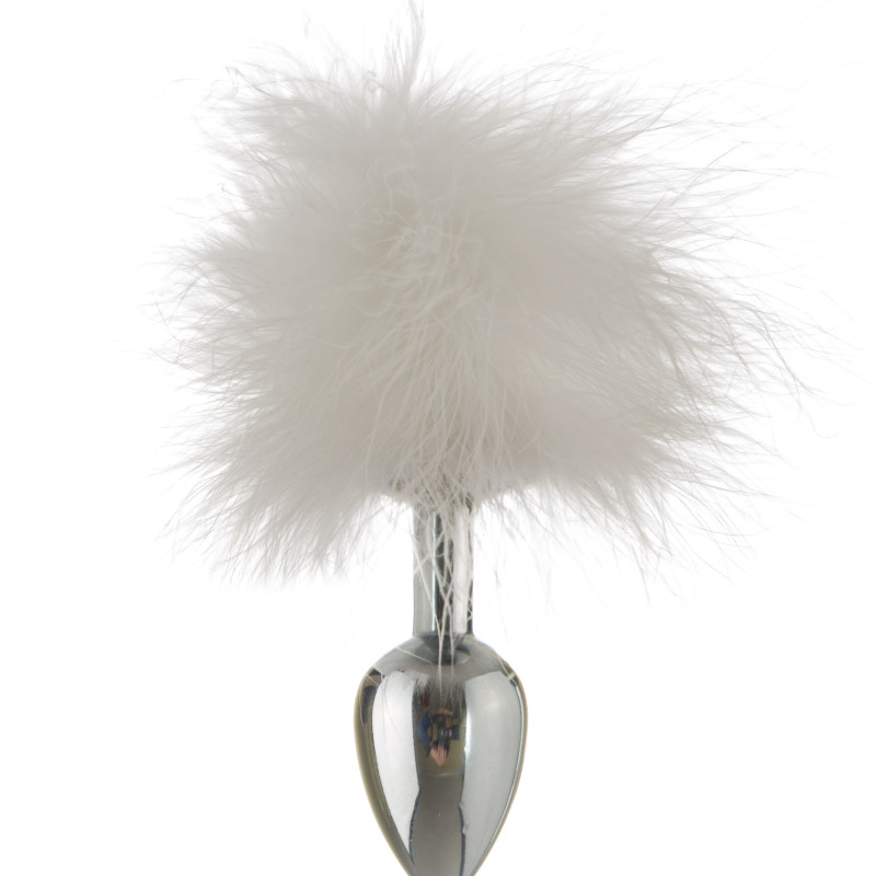 Пробка металлическая с белым хвостиком размер S 47157-MM