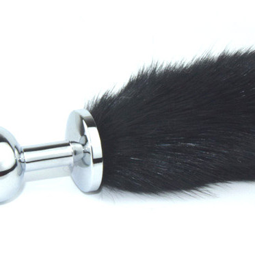 Пробка металлическая с черным хвостиком размер S 47158-MM