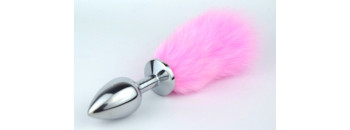 Пробка металлическая с розовым хвостиком размер S 47160-MM