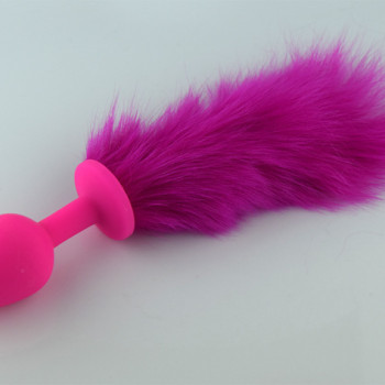 Пробка розовая силикон с розовым хвостом 2,8 х 18,9 см 47162-MM