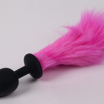 Пробка черная силикон с красным хвостом 2,8 х 18,9 см 47164-MM