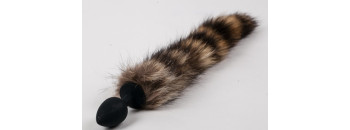 Пробка черная силиконовая с полосатым хвостом 47166-MM