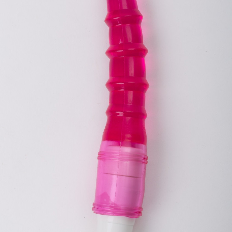 Анальный вибратор красный ребристый 47169-MM