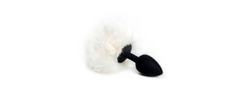 Анальная Пробка Силиконовая с Белым Хвостом Задорный Кролик 47188-3-MM