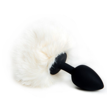 Анальная Пробка Силиконовая с Белым Хвостом Задорный Кролик 47188-3-MM