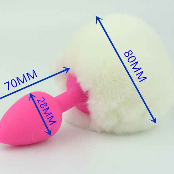 Пробка силиконовая с белым хвостом Задорный Кролик 47188-MM