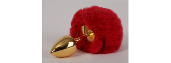 Пробка металлическая c красным хвостом Задорный Кролик размер S 47195-1-MM