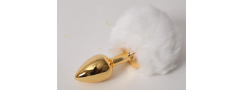 Пробка металлическая c белым хвостом Задорный Кролик размер S 47195-MM