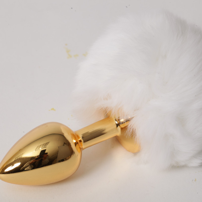 Пробка металлическая c белым хвостом Задорный Кролик размер S 47195-MM