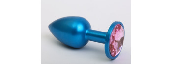Пробка металл синяя с розовым стразом 8,2х3,5см 47196-5MM