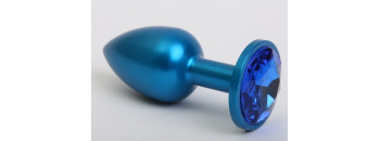 Пробка металл синяя с синим стразом 8,2х3,5см 47196-6MM