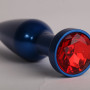 Анальная пробка металл 11,2х2,9см  синяя с красным 47197-1-MM