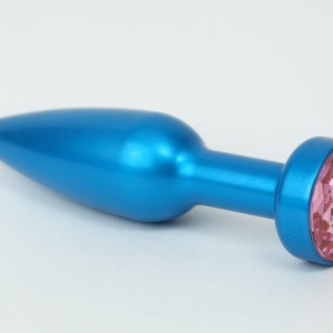 Пробка металл синяя с розовым стразом 11,2х2,9см 47197-6MM