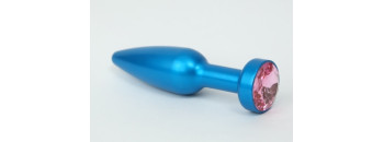 Пробка металл синяя с розовым стразом 11,2х2,9см 47197-6MM