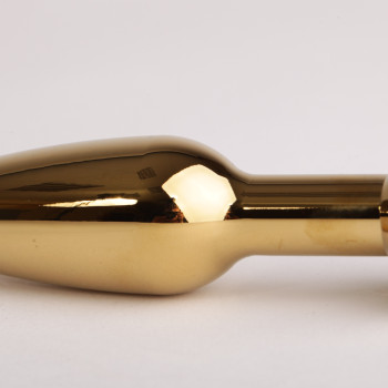 Анальная пробка золото с прозрачным стразом 11,2х2,9см 47198-3-MM