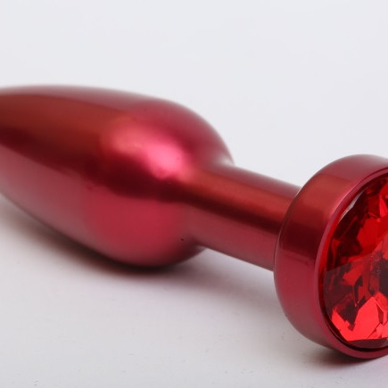 Пробка металл красная с красным стразом 11,2х2,9см 47199-4MM