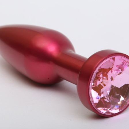 Пробка металл красная с розовым стразом 11,2х2,9см 47199-MM