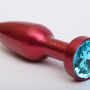 Пробка металл красная с голубым стразом 11,2х2,9см 47199-5MM