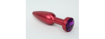 Пробка металл красная с фиолетовым стразом 11,2х2,9см47199-6MM