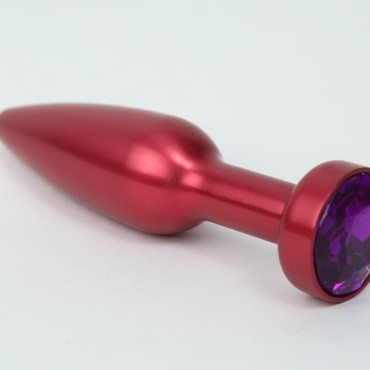 Пробка металл красная с фиолетовым стразом 11,2х2,9см47199-6MM