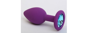 Пробка силиконовая фиолетовая с голубым стразом 7,1х2,8см 47406-MM
