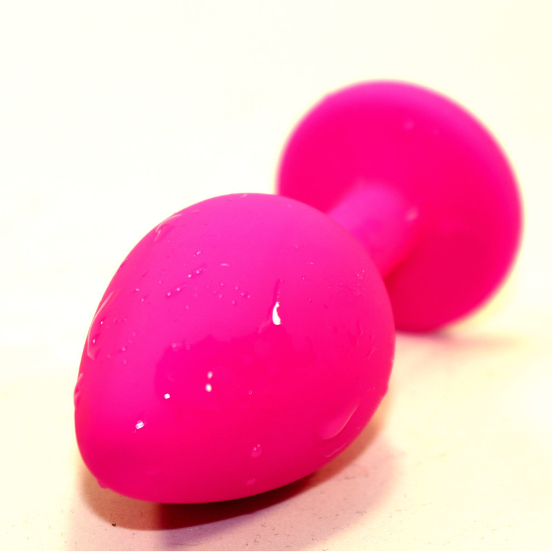 Пробка силиконовая розовая с розовым стразом 8,2х3,5см 47410-1MM