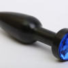 Пробка металл черная с синим стразом 11,2х2,9см 47416-3MM