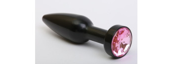 Пробка металл черная с розовым стразом 11,2х2,9см 47416-MM