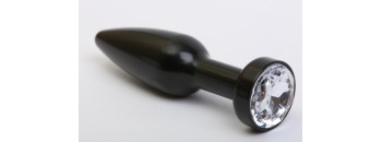 Пробка металл черная с прозрачным стразом 11,2х2,9см 47416-4MM