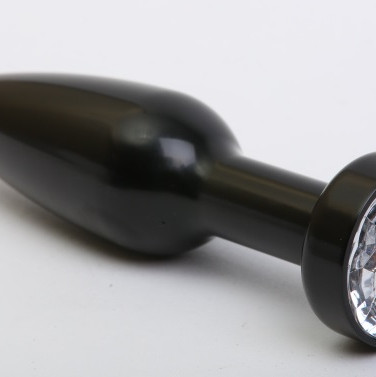 Пробка металл черная с прозрачным стразом 11,2х2,9см 47416-4MM