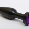 Пробка металл черная с фиолетовым стразом 11,2х2,9см 47416-5MM