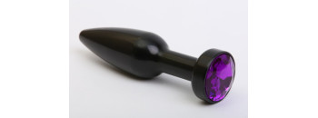 Пробка металл черная с фиолетовым стразом 11,2х2,9см 47416-5MM