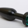 Пробка металл черная с зеленым стразом 11,2х2,9см 47416-6MM