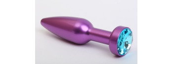Пробка металл фиолетовая с голубым стразом 11,2х2,9см 47417-1MM