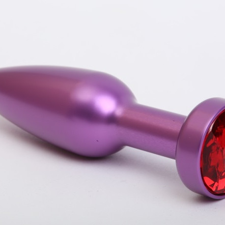 Пробка металл фиолетовая с красным стразом 11,2х2,9см 47417-2MM