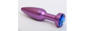Пробка металл фиолетовая с синим стразом 11,2х2,9см 47417-3MM