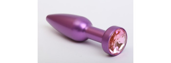 Пробка металл фиолетовая с розовым стразом 11,2х2,9см 47417-MM