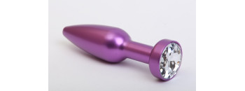 Пробка металл фиолетовая с прозрачным стразом 11,2х2,9см 47417-4MM