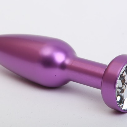 Пробка металл фиолетовая с прозрачным стразом 11,2х2,9см 47417-4MM