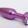 Пробка металл фиолетовая с прозрачным стразом 11,2х2,9см 47417-4MM