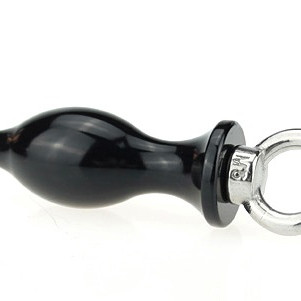 Пробка металл черная с кольцом 7х2,6см 47418-MM