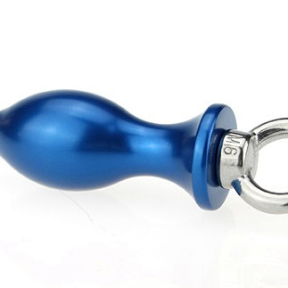 Пробка металл синяя с кольцом 8,7х3,5см 47419-1MM