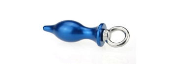 Пробка металл синяя с кольцом 10,4х4,5см 47419-2MM