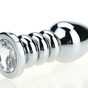 Пробка металл фигурная серебро с прозрачным стразом 10,3х3,8см 47423-4MM