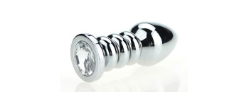 Пробка металл фигурная серебро с прозрачным стразом 10,3х3,8см 47423-4MM