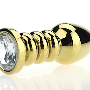 Пробка металл фигурная золото с прозрачным стразом 10,3х3,8см 47424-4MM