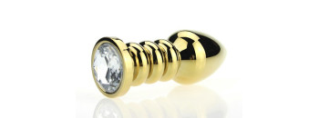 Пробка металл фигурная золото с прозрачным стразом 10,3х3,8см 47424-4MM