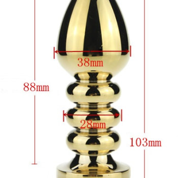 Пробка металл фигурная золото с голубым стразом 10,3х3,8см 47424-1MM