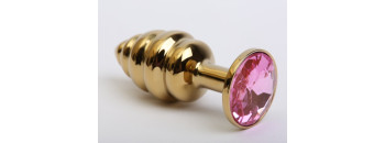 Пробка металл 7,3х2,9см фигурная золото розовый страз 47425-MM
